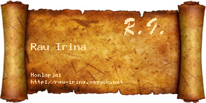 Rau Irina névjegykártya